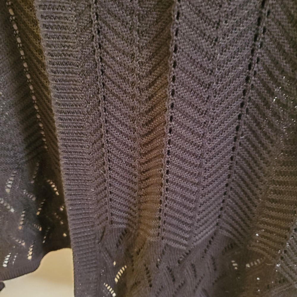 Cyrus Woman sz 2X black open front knit short slv cardigan topper career casual - Picture 3 of 9